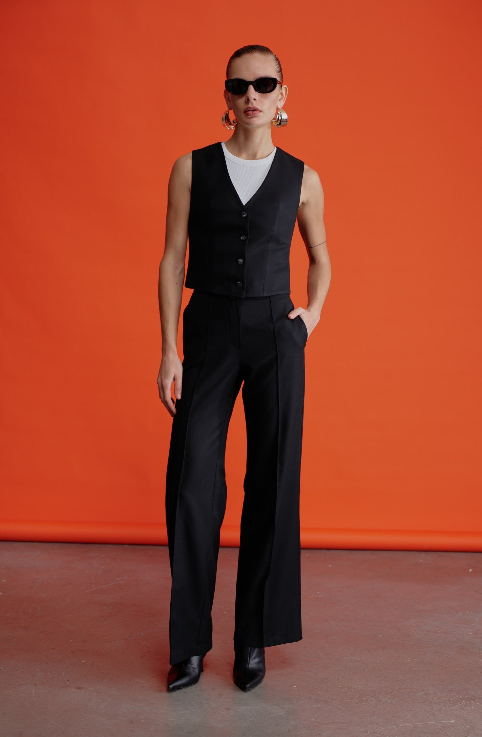 Millie Düz Kesim Twill Pantolon