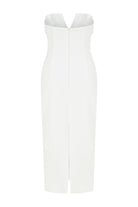 Nazlı Ceren-Miora Krep Midi Elbise Vanilla Ice-Elbise-2-Milagron.com