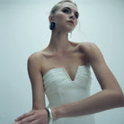 Nazlı Ceren-Miora Krep Midi Elbise Vanilla Ice-Elbise-7-Milagron.com