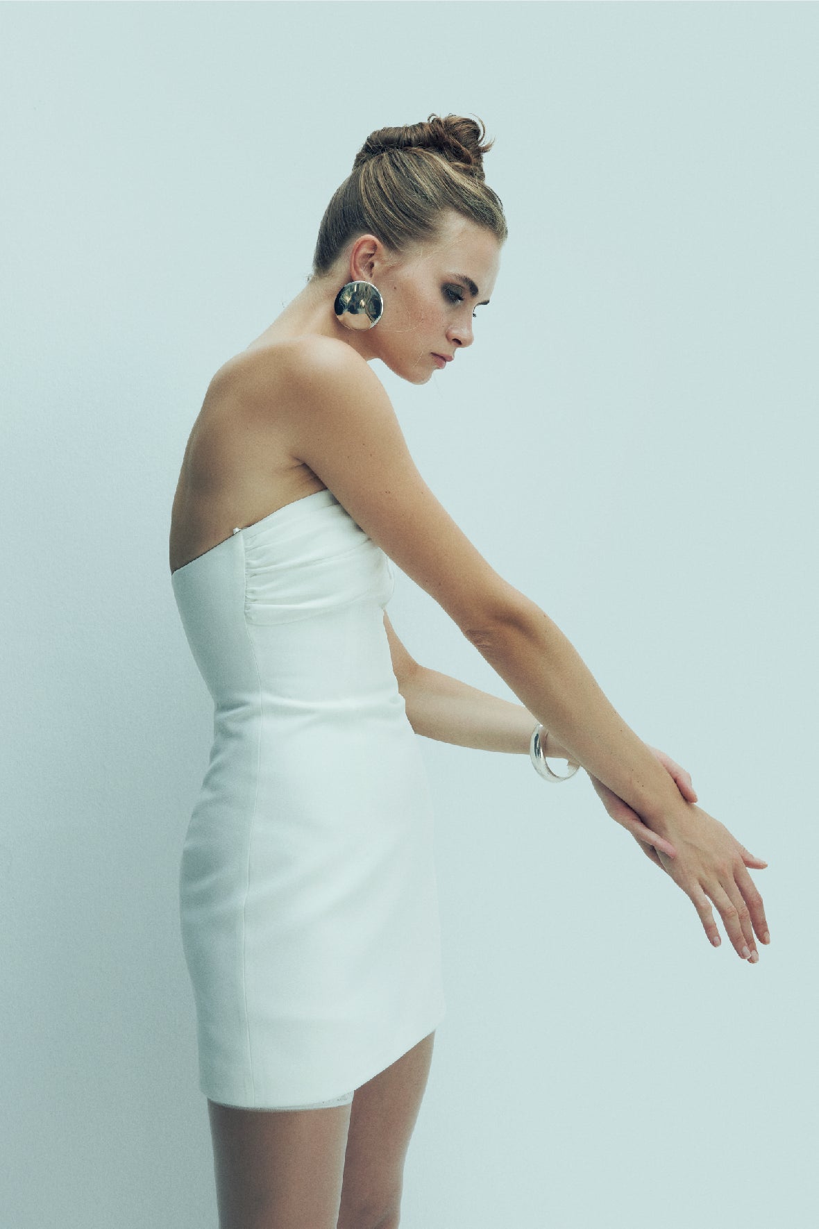 Nazlı Ceren-Miora Krep Mini Elbise Vanilla Ice-Elbise-5-Milagron.com