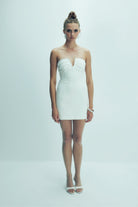 Nazlı Ceren-Miora Krep Mini Elbise Vanilla Ice-Elbise-8-Milagron.com