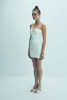 Nazlı Ceren-Miora Krep Mini Elbise Vanilla Ice-Elbise-9-Milagron.com