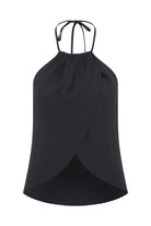 Nazlı Ceren-Mui Keten Top Siyah-Blouse-5-Milagron.com