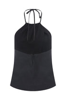 Nazlı Ceren-Mui Keten Top Siyah-Blouse-6-Milagron.com