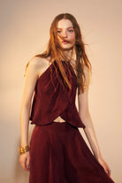 Nazlı Ceren-Mui Modal Top Red Plum-Top-1-Milagron.com