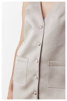 Nazlı Ceren-Odessa Mini Düğmeli Elbise Füme-Elbise-3-Milagron.com