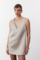 Nazlı Ceren-Odessa Mini Elbise Füme-Elbise-1-Milagron.com