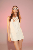 Nazlı Ceren-Odette Krep Mini Elbise Vanilla Ice-Elbise-2-Milagron.com