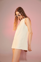 Nazlı Ceren-Odette Krep Mini Elbise Vanilla Ice-Elbise-3-Milagron.com