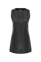 Nazlı Ceren-Odette Vegan Deri Mini Elbise Noire-Elbise-3-Milagron.com