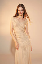 Nazlı Ceren-Purley Jarse Elbise Cuban Sand-Elbise-3-Milagron.com