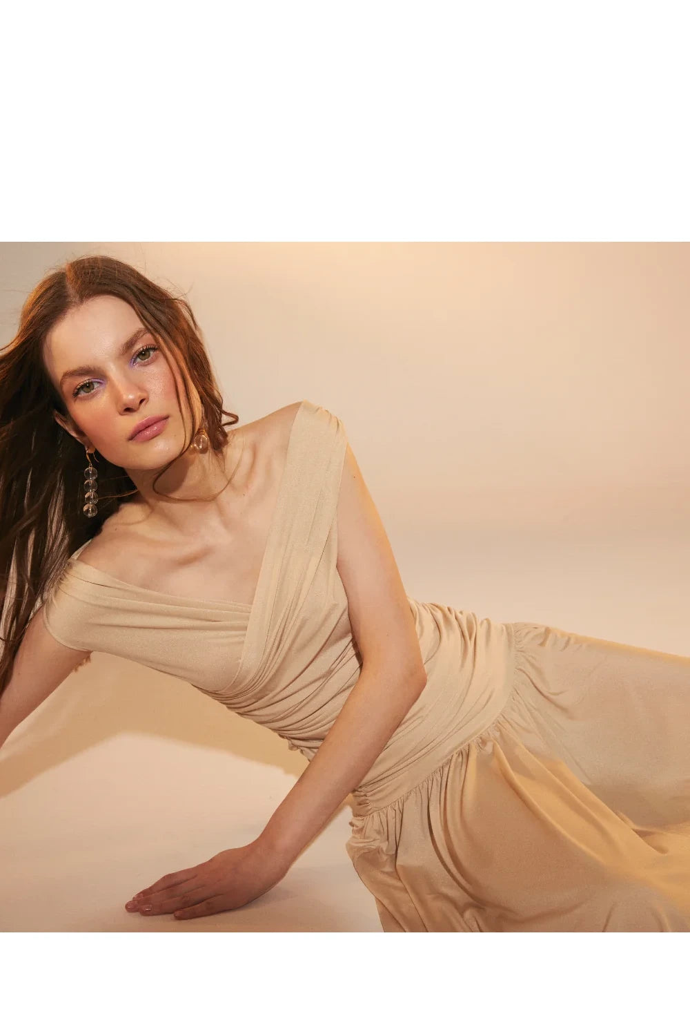 Nazlı Ceren-Purley Jarse Elbise Cuban Sand-Elbise-4-Milagron.com