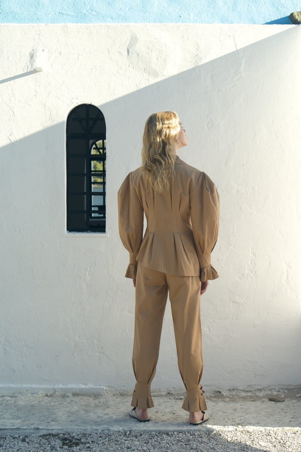 Nazlı Ceren-Raff Asimetrik Koton Ceket-Ceket-5-Milagron.com