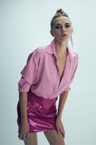 Nazlı Ceren-Ravenna Saten Gömlek Partfait Pink-Gömlek-4-Milagron.com