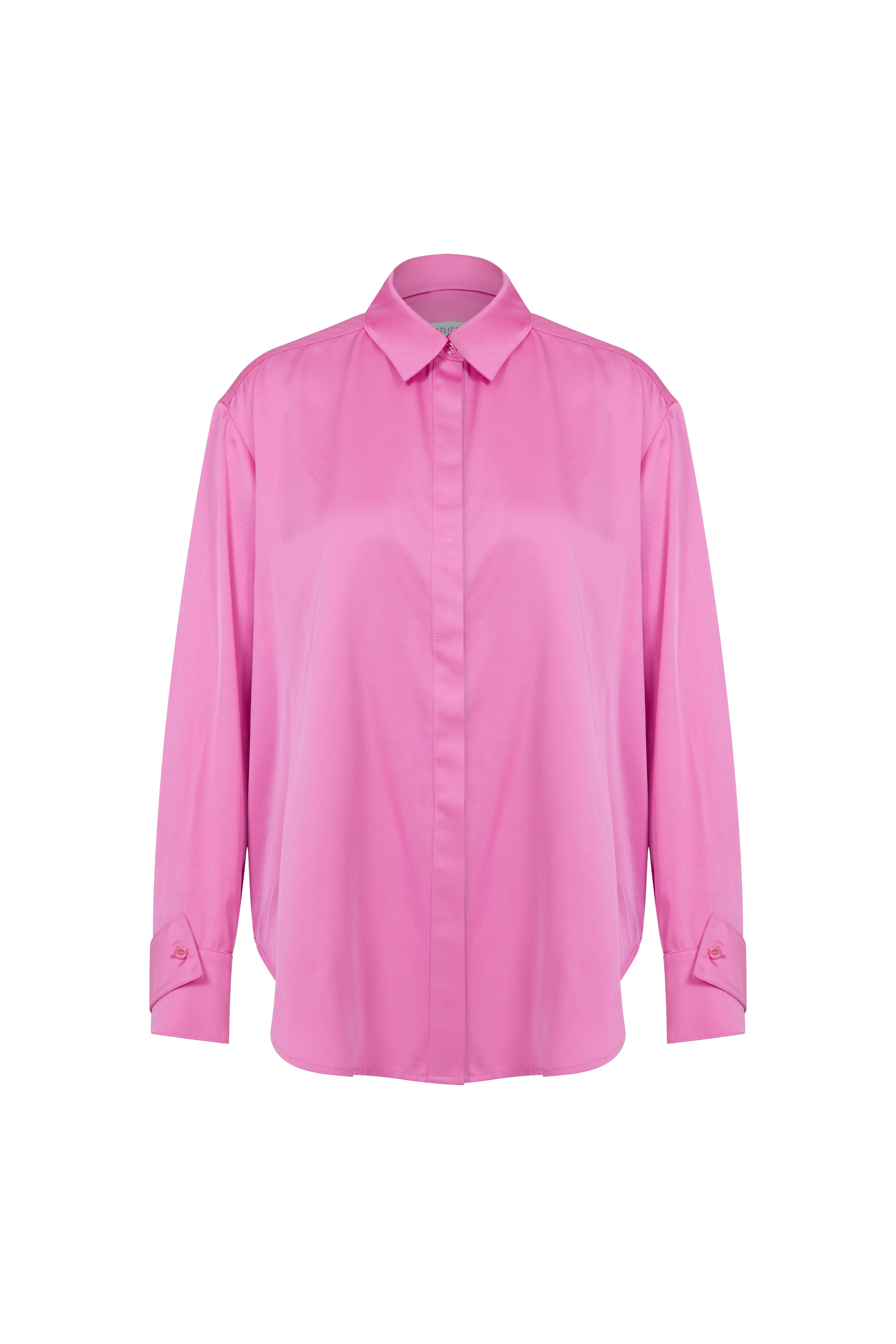 Nazlı Ceren-Ravenna Saten Gömlek Partfait Pink-Gömlek-9-Milagron.com