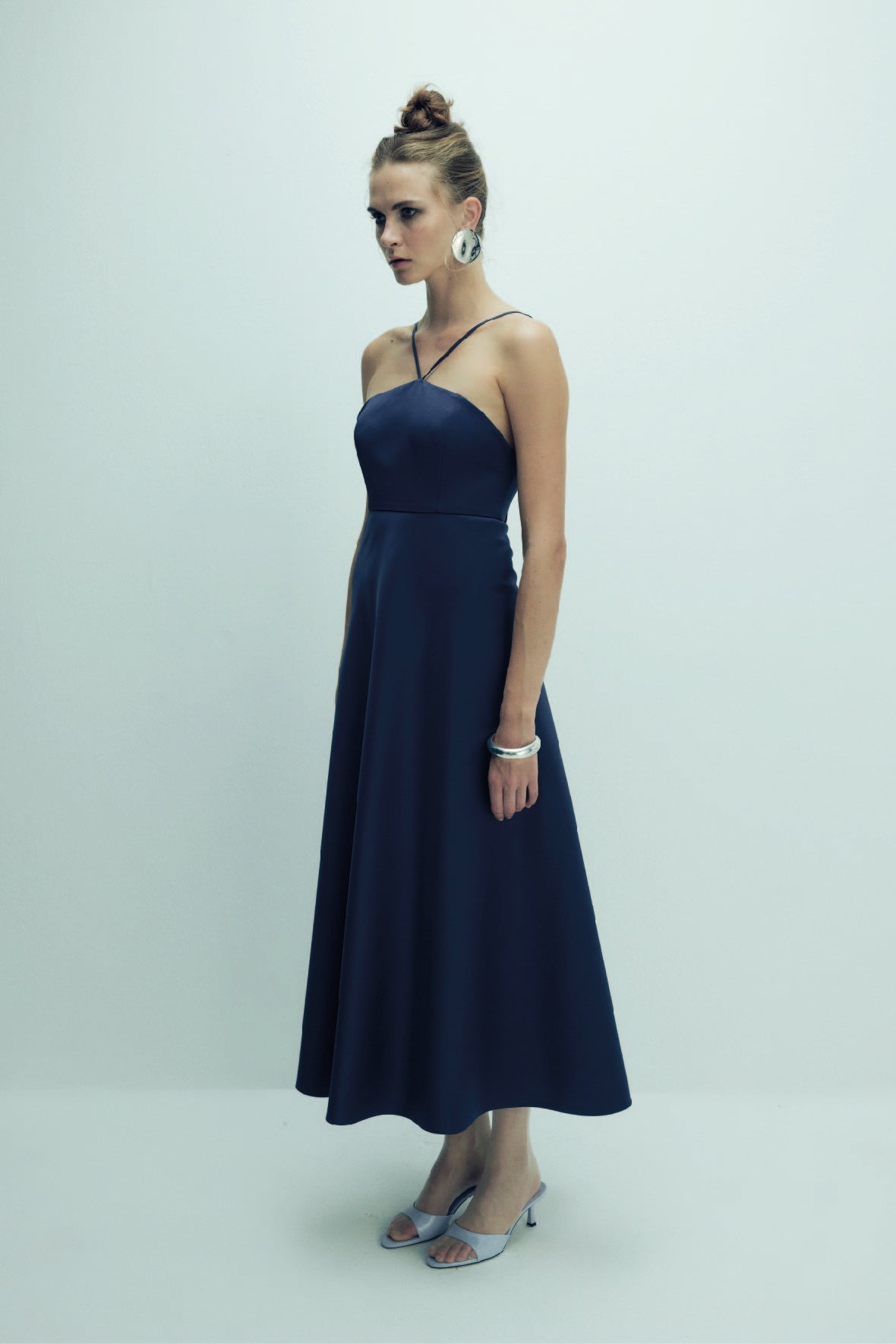 Nazlı Ceren-Riley Midi Elbise Midnight Blue-Elbise-8-Milagron.com
