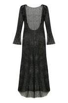 Nazlı Ceren-Riona Kroşe Sırt Dekolteli Uzun Elbise Black-Elbise-6-Milagron.com