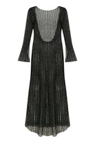 Nazlı Ceren-Riona Kroşe Sırt Dekolteli Uzun Elbise Black-Elbise-7-Milagron.com