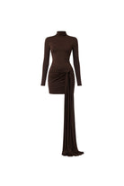 Romy Mini Jarse Elbise Burnt Brown