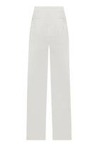 Nazlı Ceren-Santoe Düz Kesim Koton Pantolon Beyaz-Kumaş Pantolon-2-Milagron.com