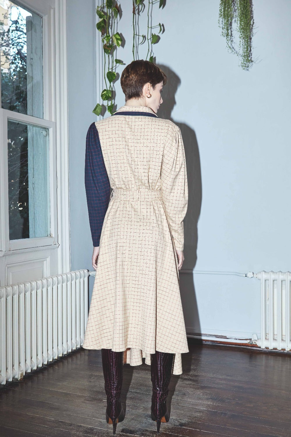 Nazlı Ceren-Sava Asymmetric Hem Midi Dress-Elbise-4-Milagron.com