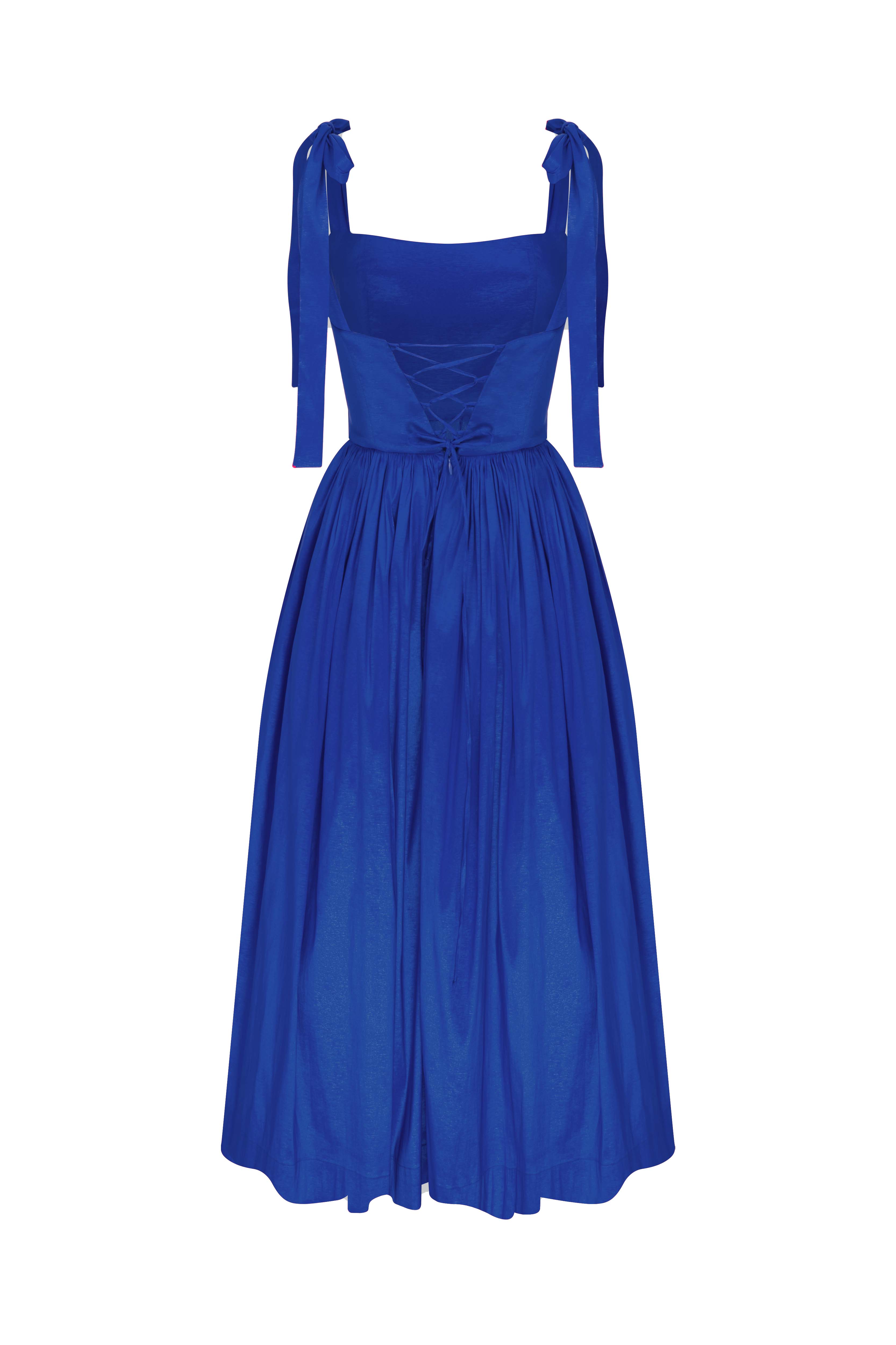 Nazlı Ceren-Sibby Midi Elbise Bleu-Elbise-3-Milagron.com