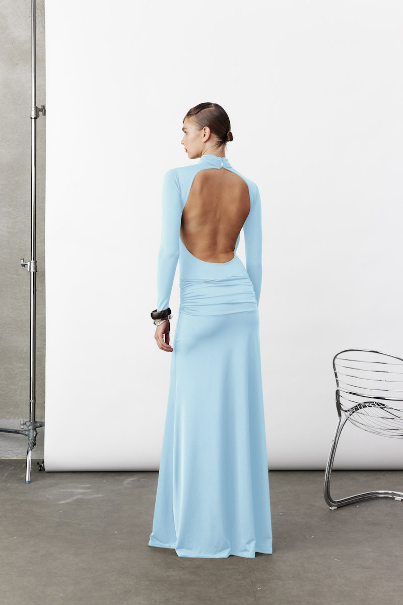 Sienna Uzun Jarse Elbise Bebe Mavisi