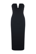 Nazlı Ceren-Siyah Miora Midi Krep Elbise-Elbise-2-Milagron.com