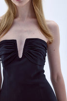 Nazlı Ceren-Siyah Miora Midi Krep Elbise-Elbise-5-Milagron.com