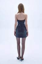 Nazlı Ceren-Siyah Miora Mini Deri Elbise-Elbise-8-Milagron.com