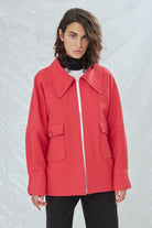 Nazlı Ceren-Terry Wool Blend Jacket In Pink-Ceket-2-Milagron.com