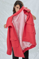 Nazlı Ceren-Terry Wool Blend Jacket In Pink-Ceket-7-Milagron.com