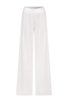 Nazlı Ceren-Tina Saten Kemer Detaylı Beyaz Pantolon-Pantolon-4-Milagron.com