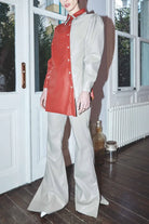 Nazlı Ceren-Tora Vegan Deri Flared Pantolon-Deri Pantolon-4-Milagron.com