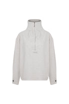 Nazlı Ceren-Travis Yün Karışımlı Fermuarlı Kazak Beige-Kazak & Triko-1-Milagron.com