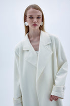 Nazlı Ceren-Vesper Kaşmir Beyaz Palto-Dış Giyim-3-Milagron.com