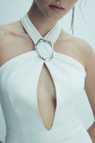 Nazlı Ceren-Viana Krep Midi Elbise Vanilla Ice-Elbise-6-Milagron.com