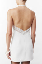 Nazlı Ceren-Violette Mini Krep Elbise Beyaz-Elbise-3-Milagron.com