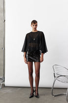 Nazlı Ceren-Viona şifon Pelerin Siyah-Blouse-2-Milagron.com