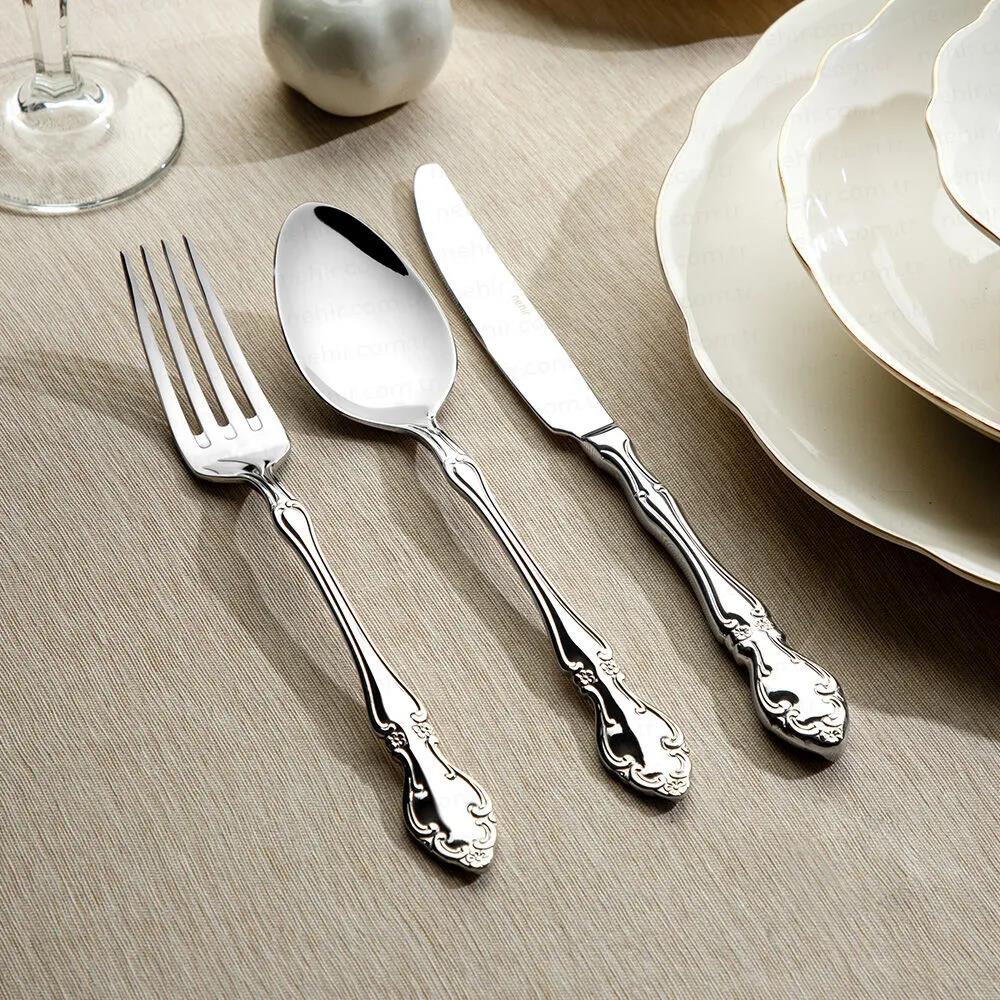 Nehir Adriana Sade 89 Parça 12 Kişilik Çatal Kaşık Bıçak Takımı