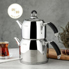 Nehir Modern Mini Çelik Çaydanlık Takımı