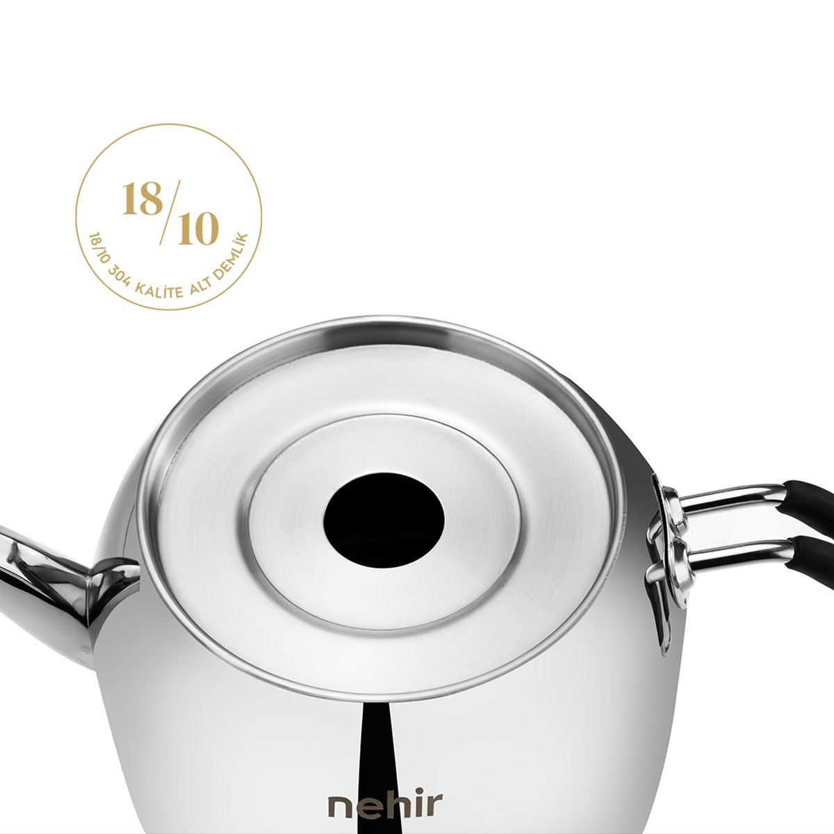 Nehir Modern Mini Çelik Çaydanlık Takımı