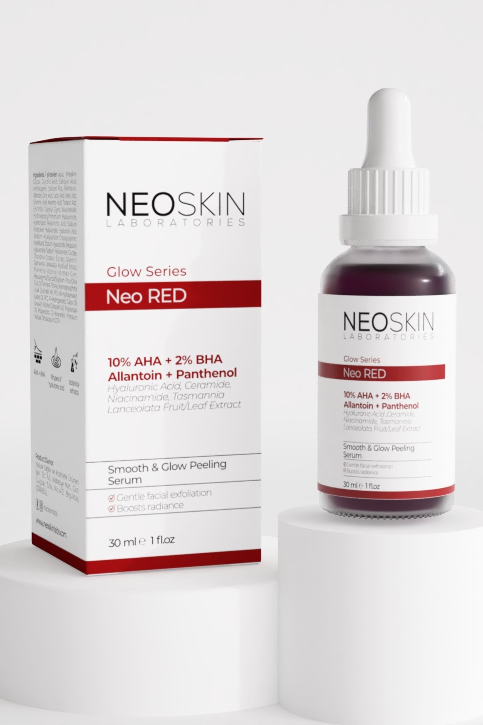 Neoskin-Neo Red Serum 30ml Yenileyici, Pürüzsüzleştirici, ışıltı Arttırıcı Peeling Serum-Cilt Serumu-5-Milagron.com