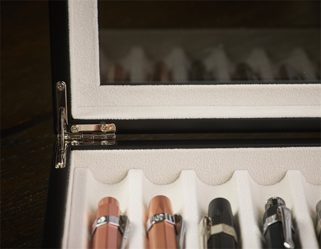 Nfp Design-Ahşap Cam Kapaklı 10'lu Kalem Kutusu Venge-Kalem Tepsisi-7-Milagron.com