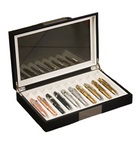 Nfp Design-Nfp Design Ahşap Cam Kapaklı 10'lu Kalem Kutusu Venge-Kalem Tepsisi-1-Milagron.com