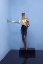 Nilgün Mirza-Asimetrik Modern Altın Gömlek-Gömlek-3-Milagron.com