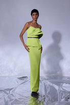 Nilgün Mirza-Belen Tasarım Detaylı Vücuda Oturan Uzun Boy Davet Elbisesi-Elbise-3-Milagron.com