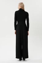 Nilgün Mirza-Bol Paça Pileli Cepli Rahat Kalıp Dökümlü Pantolon-Pantolon-4-Milagron.com