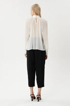 Nilgün Mirza-El İşlemesi Işıltılı Nakışlı Bol Kesim Şifon Gömlek-Gömlek-4-Milagron.com