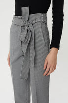 Nilgün Mirza-Koton Lycra Jakarlı Özel Kumaş Pantolon-Pantolon-5-Milagron.com